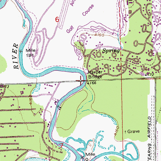 Topographic Map of Harpers Bridge Boat Launch, OR