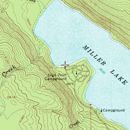 Topographic Map of Digit Point Campground Boat Ramp, OR