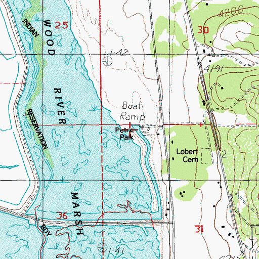 Topographic Map of Petric Park Boat Ramp, OR