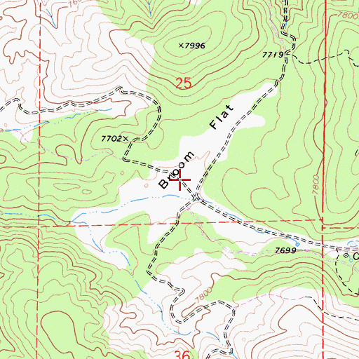 Topographic Map of Broom Flat, CA