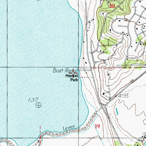 Topographic Map of Henzel Park Boat Ramp, OR