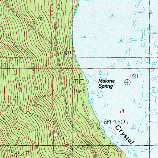 Topographic Map of Malone Springs Boat Ramp, OR