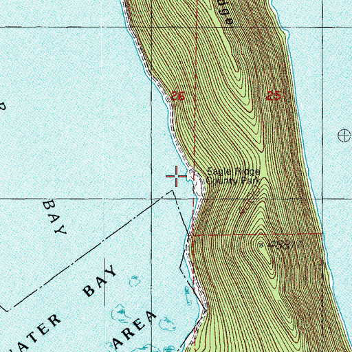 Topographic Map of Eagle Ridge Boat Launch, OR