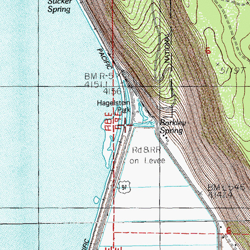 Topographic Map of Hagelstein Park Boat Ramp, OR