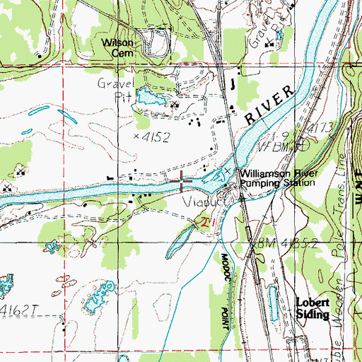 Topographic Map of Waterwheel Campground Boat Launch, OR