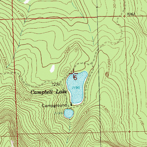 Topographic Map of Campbell Lake Boat Ramp, OR