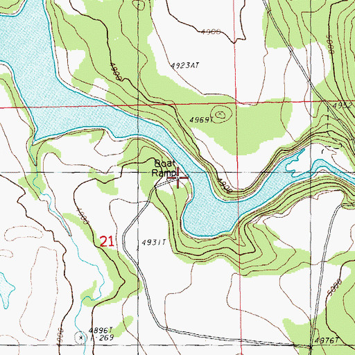 Topographic Map of Barnes Valley Boat Launch, OR