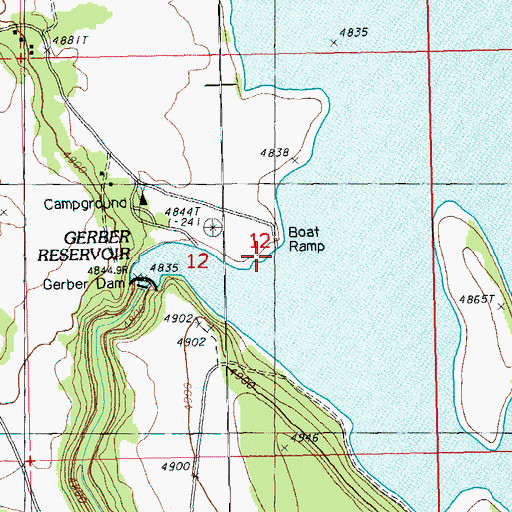 Topographic Map of South Gerber Campground Boat Ramp, OR