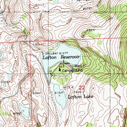 Topographic Map of Lofton Campground Boat Ramp, OR