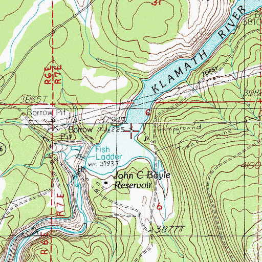 Topographic Map of Topsy Boat Ramp, OR