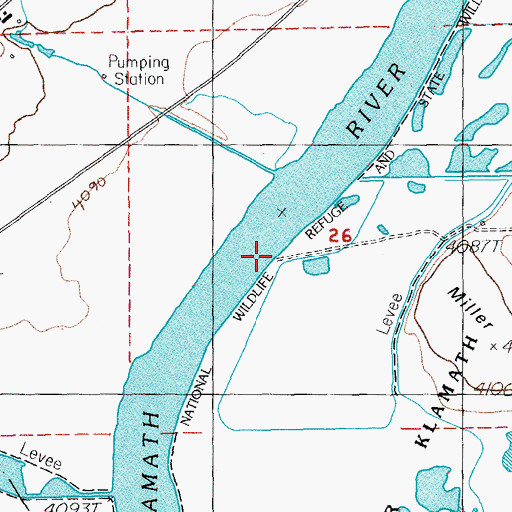 Topographic Map of Miller Island Boat Ramp, OR