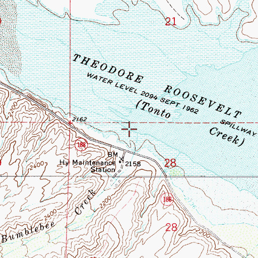 Topographic Map of Bumblebee Creek, AZ