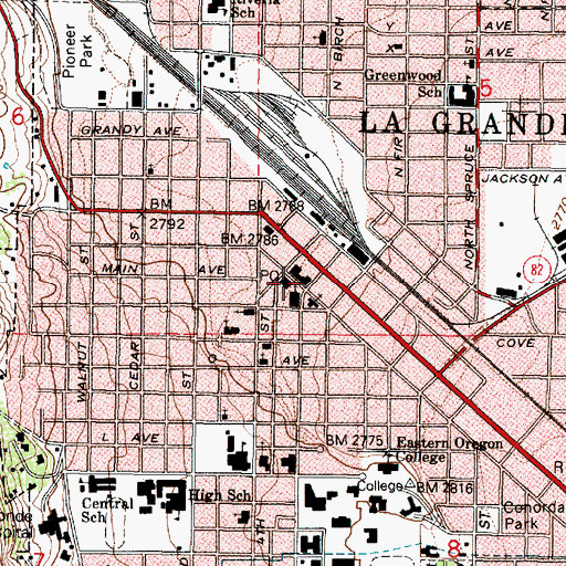 Topographic Map of Eastern Oregon Fire Museum and Learning Center, OR