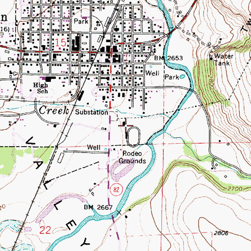 Topographic Map of Elgin Outlaw Raceway, OR