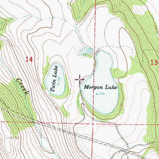 Topographic Map of Morgan Lake Campground Boat Ramp, OR