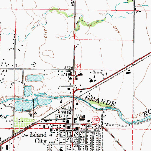 Topographic Map of Union County Public Works, OR