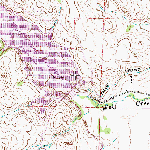 Topographic Map of Wolf Creek Reservoir Boat Ramp, OR