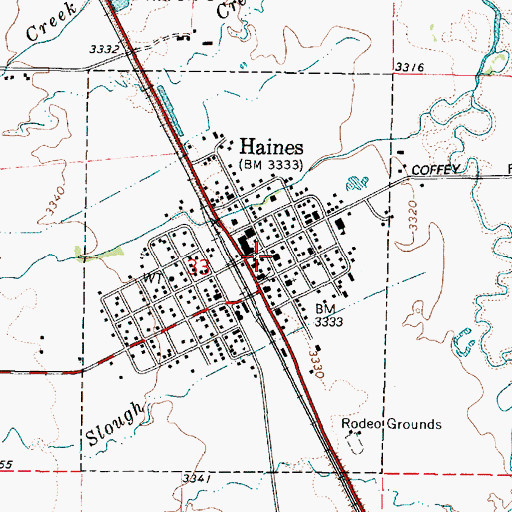 Topographic Map of Baker County Library Haines Branch Library, OR
