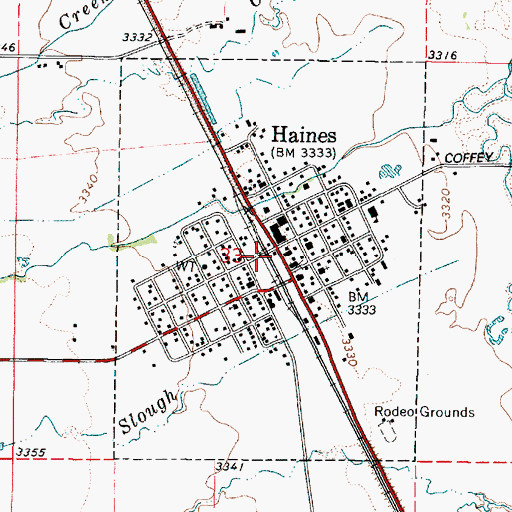 Topographic Map of Haines Public Works Department Office, OR