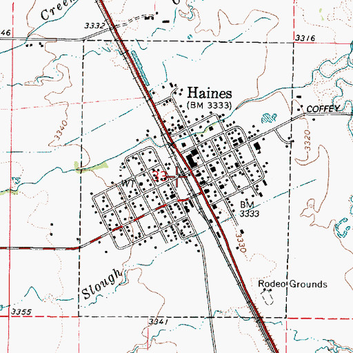 Topographic Map of Haines Public Works Department Office, OR