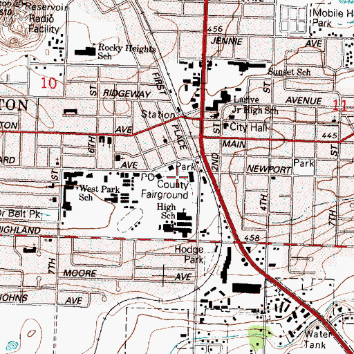 Topographic Map of Hermiston Municipal Court, OR