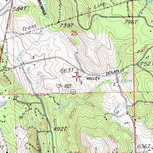 Topographic Map of Browns Valley Ditch, CA