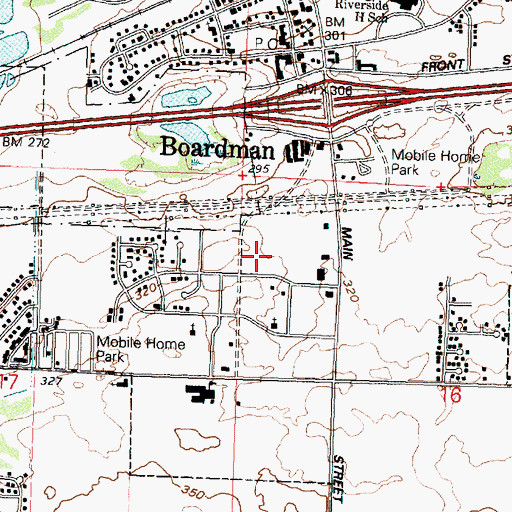 Topographic Map of Boardman City Hall, OR