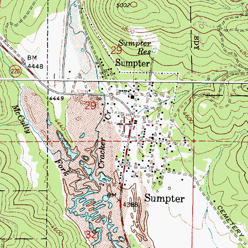 Topographic Map of Sumpter Utilities Manager Office, OR