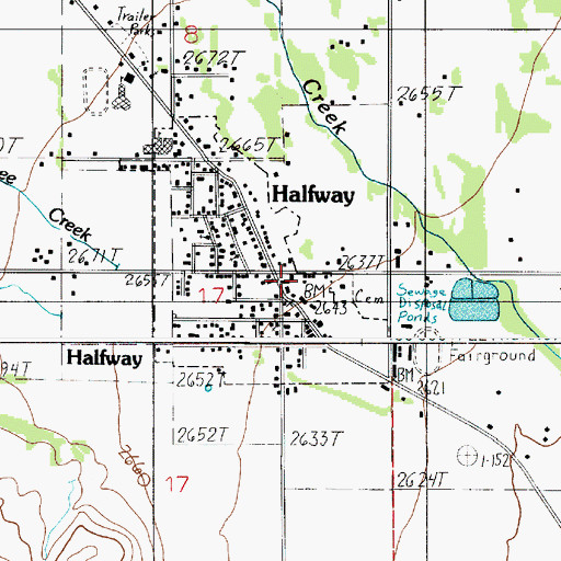 Topographic Map of Halfway Public Works Department Office, OR