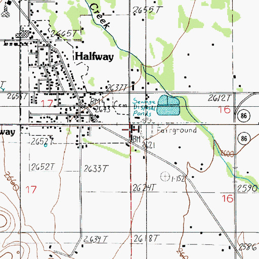 Topographic Map of Baker County Panhandle Rodeo Arena, OR
