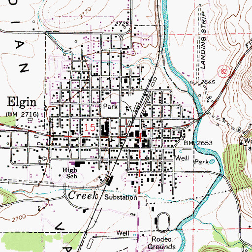 Topographic Map of Elgin Opera House, OR
