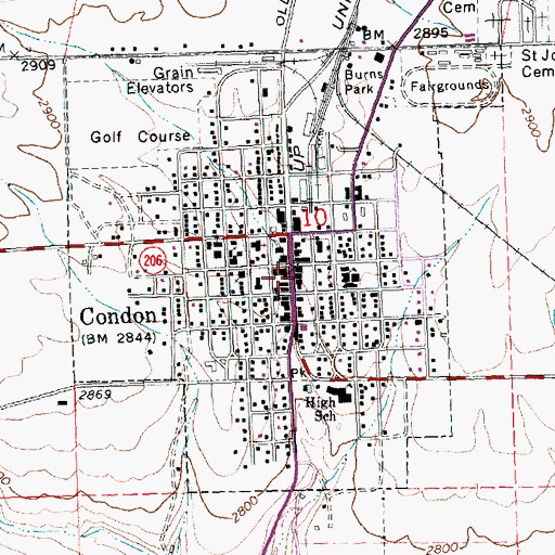 Topographic Map of Liberty Theatre, OR