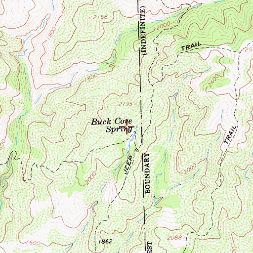 Topographic Map of Buck Cove Spring, CA