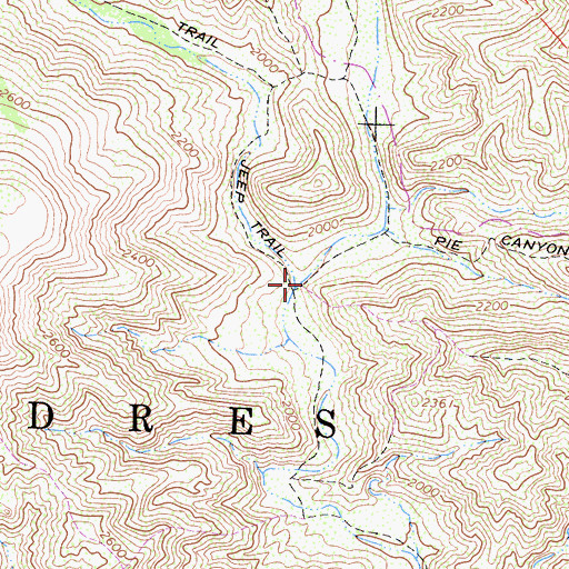 Topographic Map of Buckhorn Creek, CA
