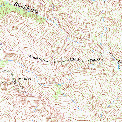 Topographic Map of Buckhorn Trail, CA