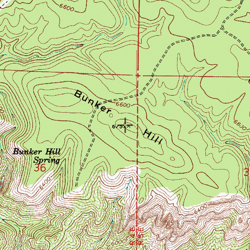 Topographic Map of Bunker Hill, AZ