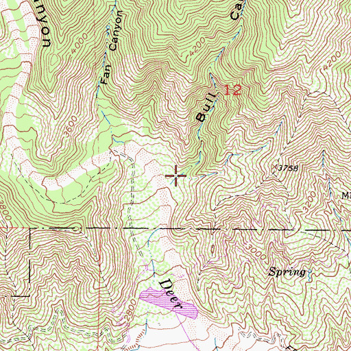 Topographic Map of Bull Canyon, CA