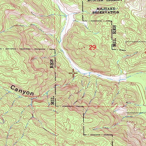 Topographic Map of Bull Canyon, CA