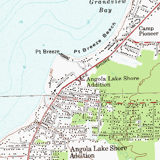Topographic Map of Lake Erie Beach Volunteer Fire Company, NY