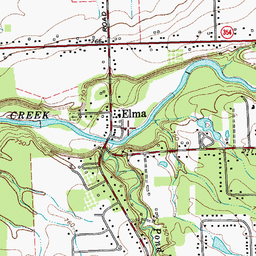 Topographic Map of Elma Volunteer Fire Company Station 1, NY