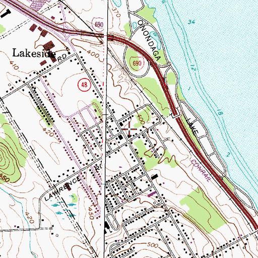 Topographic Map of Lakeside Fire District, NY
