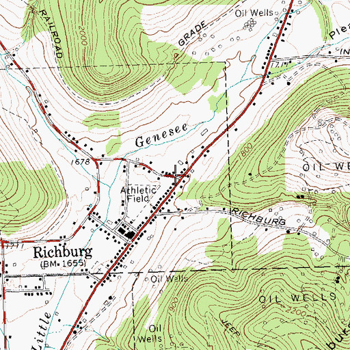 Topographic Map of Richburg Volunteer Fire Company, NY