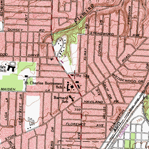 Topographic Map of Barnard Fire Department, NY