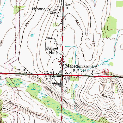 Topographic Map of Macedon Fire Department, NY