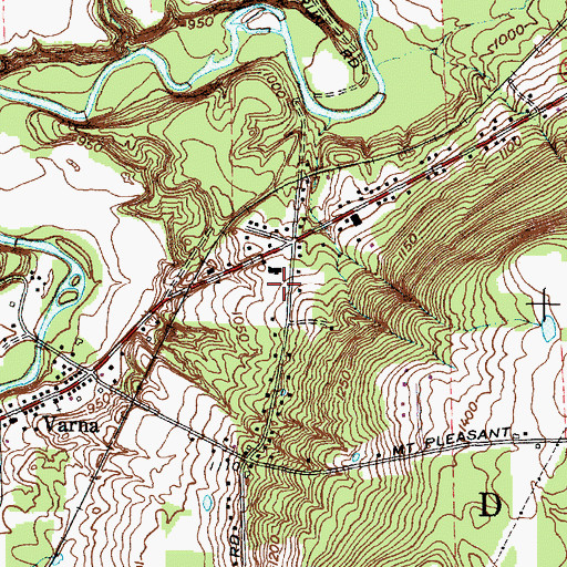 Topographic Map of Varna Fire Department, NY