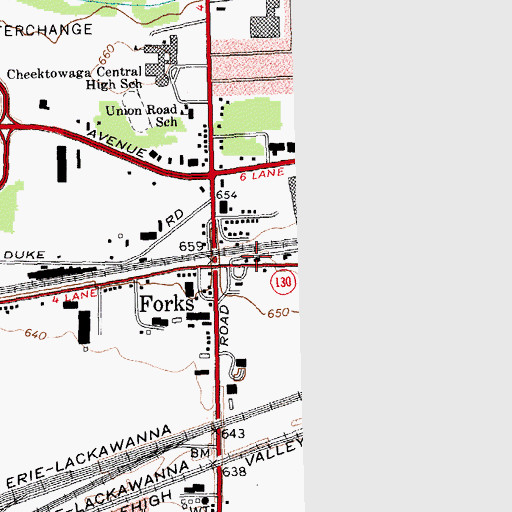 Topographic Map of Forks Fire Department Forks Hose Company 2, NY