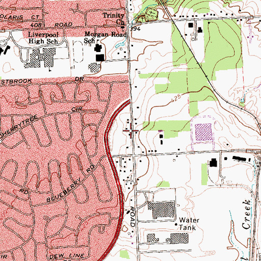 Topographic Map of Moyers Corner Fire Department, NY