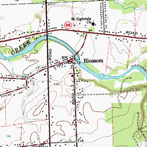 Topographic Map of Blossom Fire Company, NY