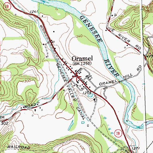 Topographic Map of Oramel Fire Department, NY