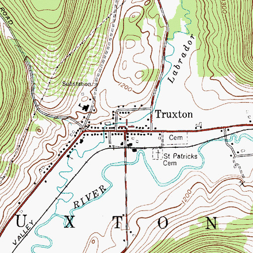 Topographic Map of Truxton Fire Department, NY